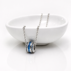 925 Silver Blue Stone Pendant Necklace – Elegant Round Charm Chain