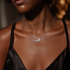 925 Silver Aqua Charm Necklace for Women