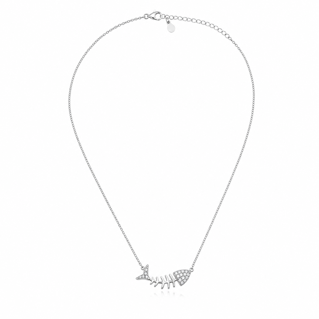 925 Silver Aqua Charm Necklace for Women