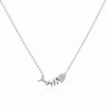 925 Silver Aqua Charm Necklace for Women