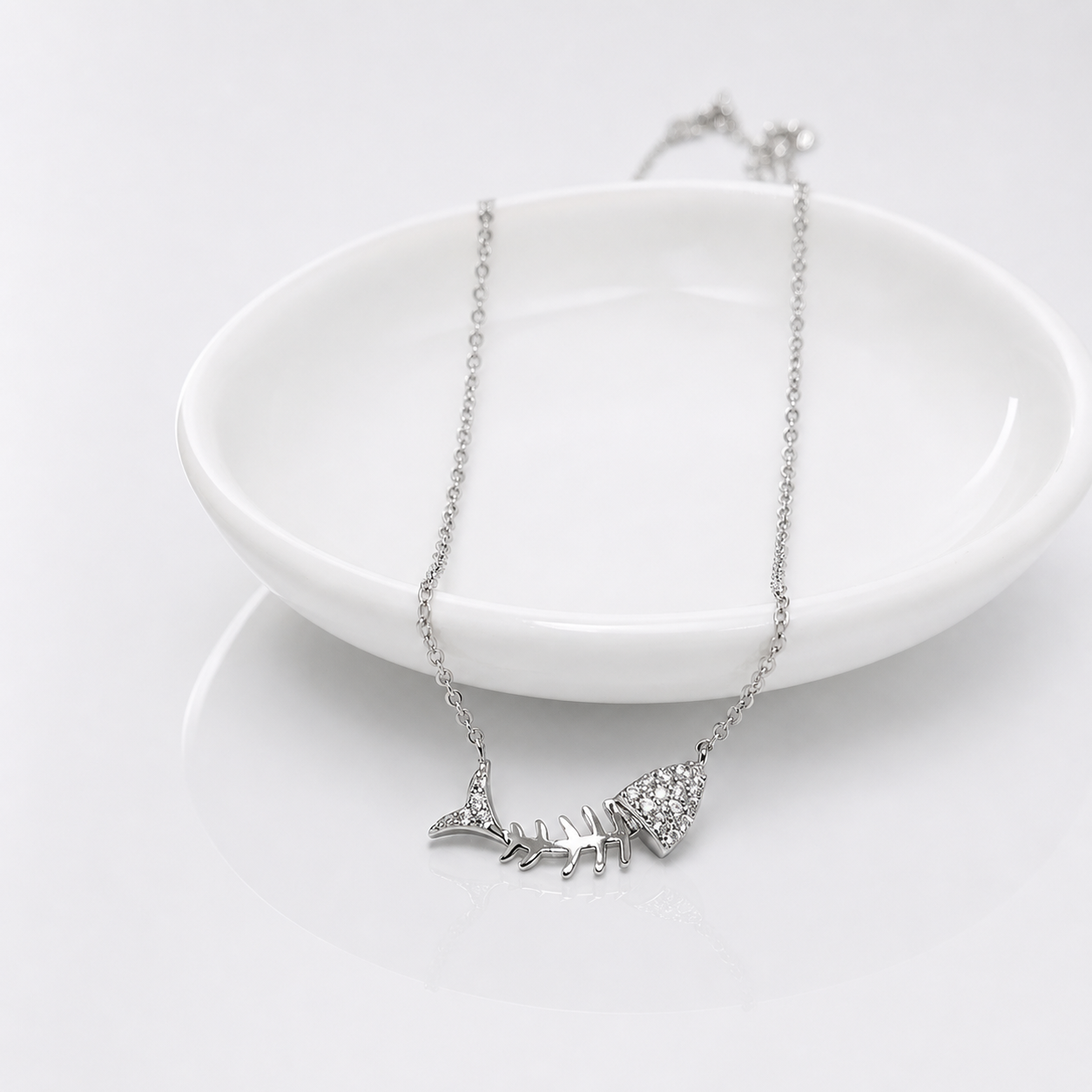 925 Silver Aqua Charm Necklace for Women