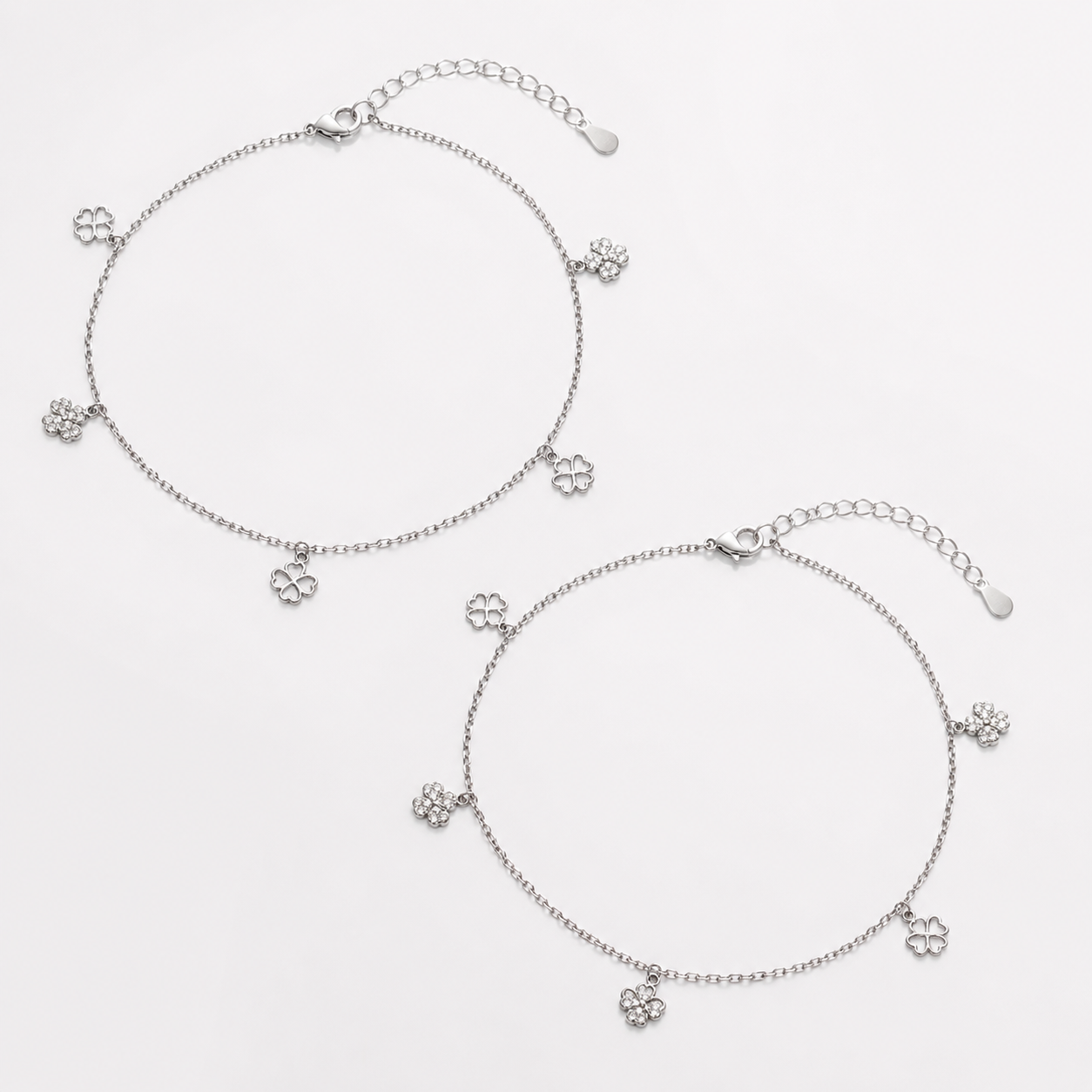 Charm Bloom 925 Silver Anklet