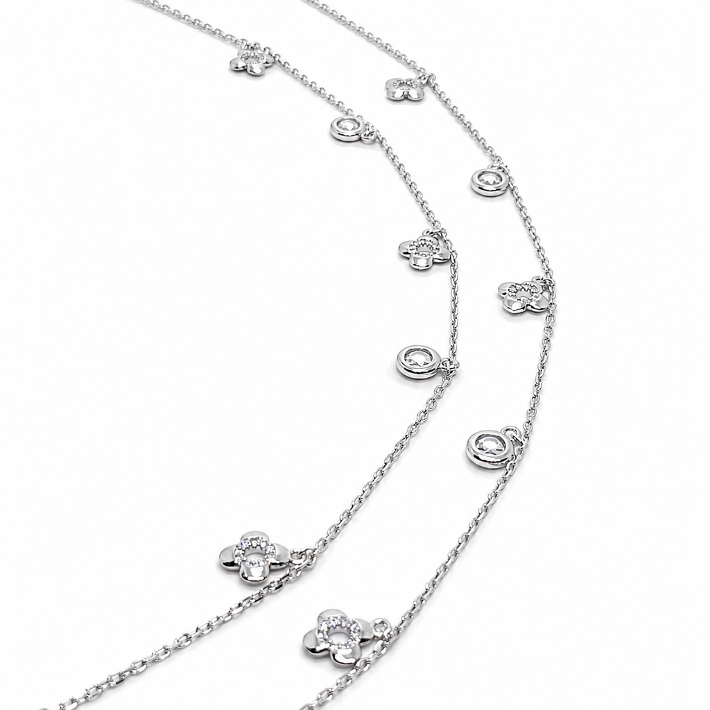 Floral Grace 925 Silver Anklet