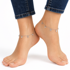 Floral Grace 925 Silver Anklet