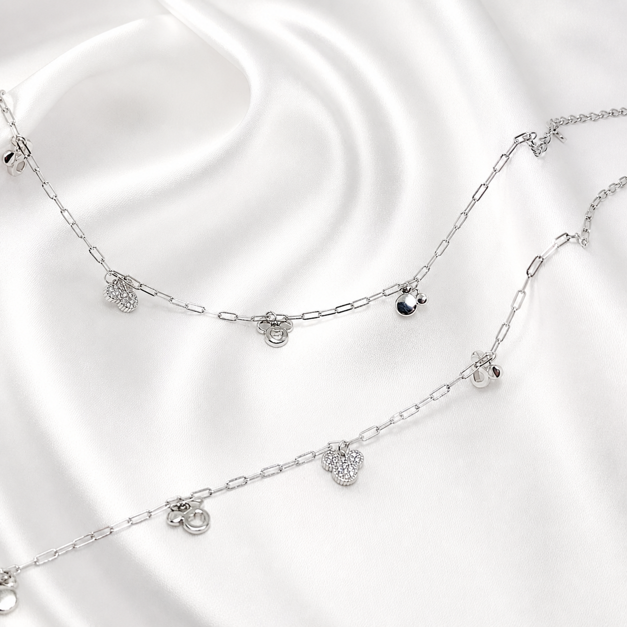 Elegant Clover 925 Silver Anklet