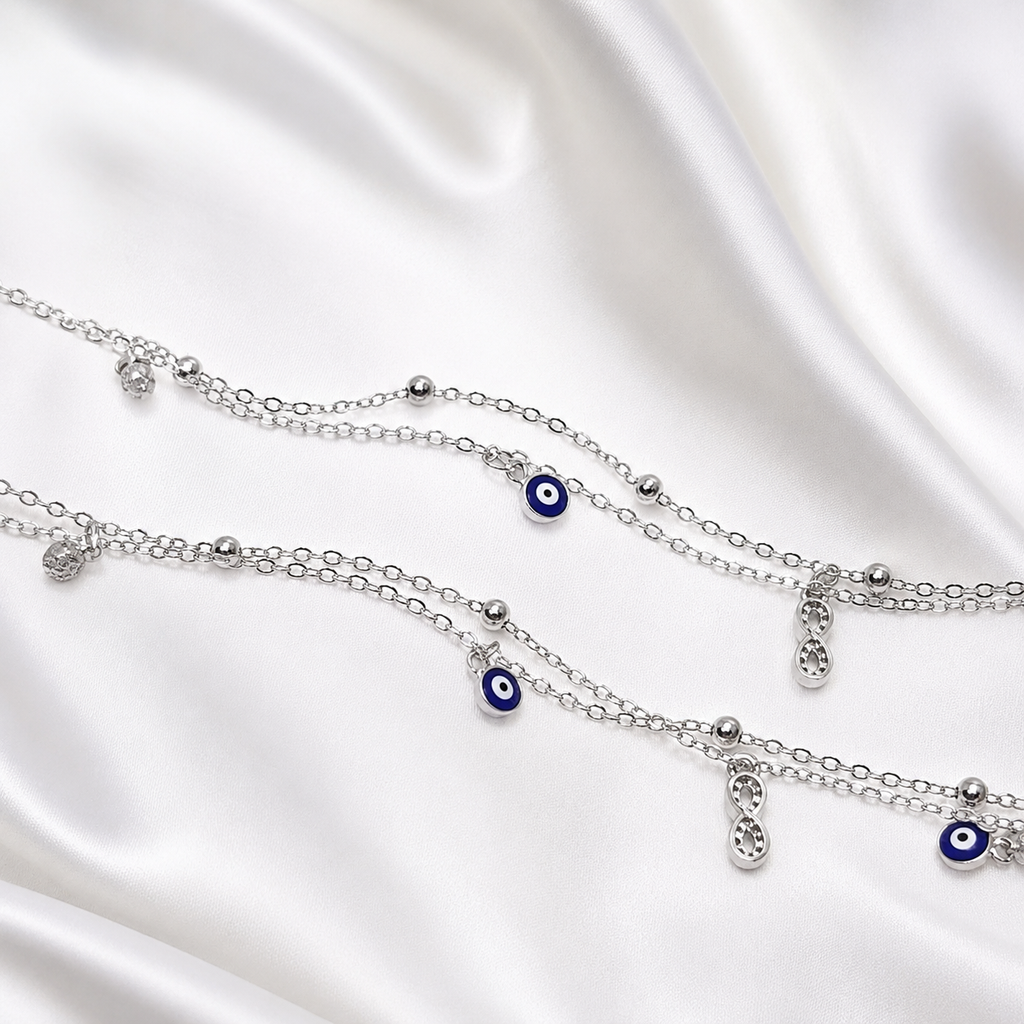 Evil Eye 925 Silver Anklet