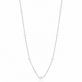 925 Silver Long Pearl Station Necklace