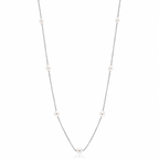 925 Silver Long Pearl Station Necklace