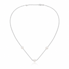 925 Silver Triple Pearl Minimal Necklace