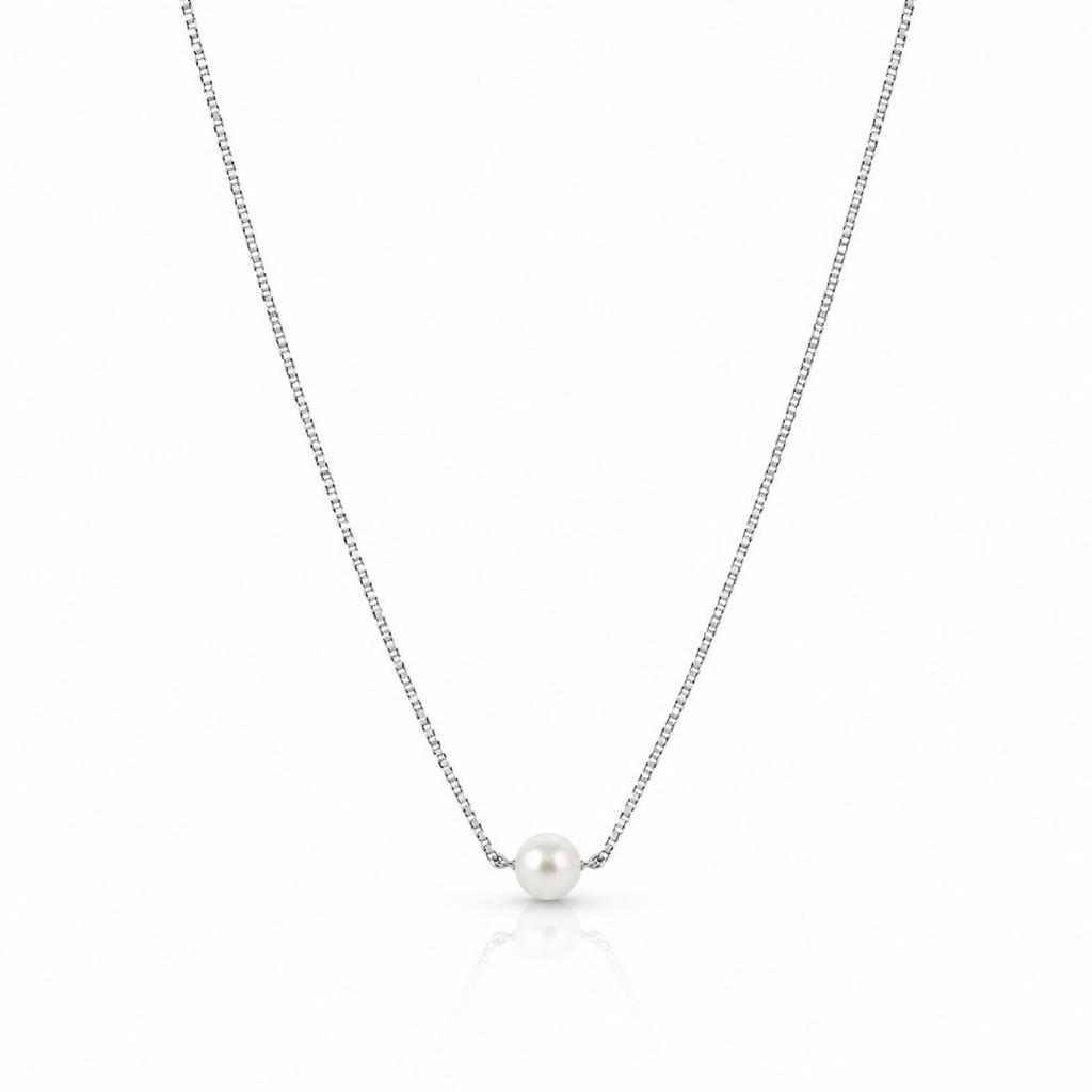 Single Pearl 925 Silver Chain Necklace