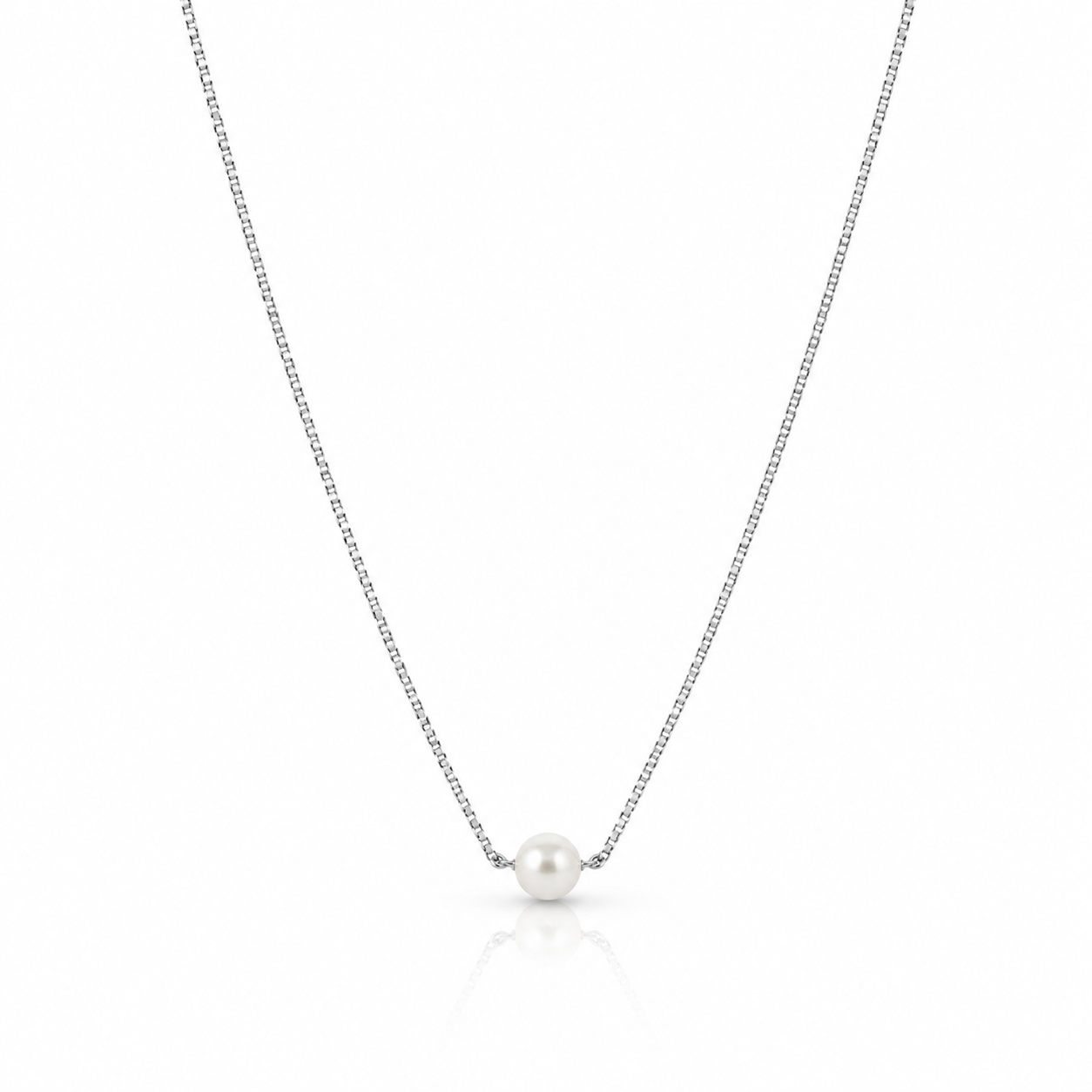 Single Pearl 925 Silver Chain Necklace