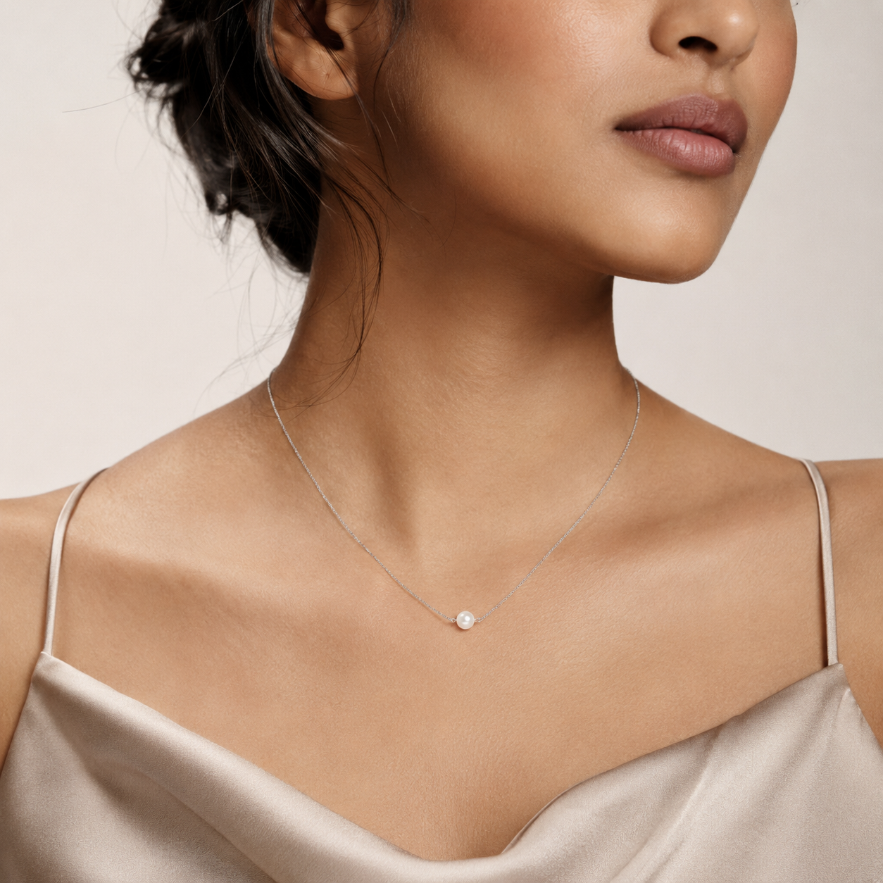 Single Pearl 925 Silver Chain Necklace
