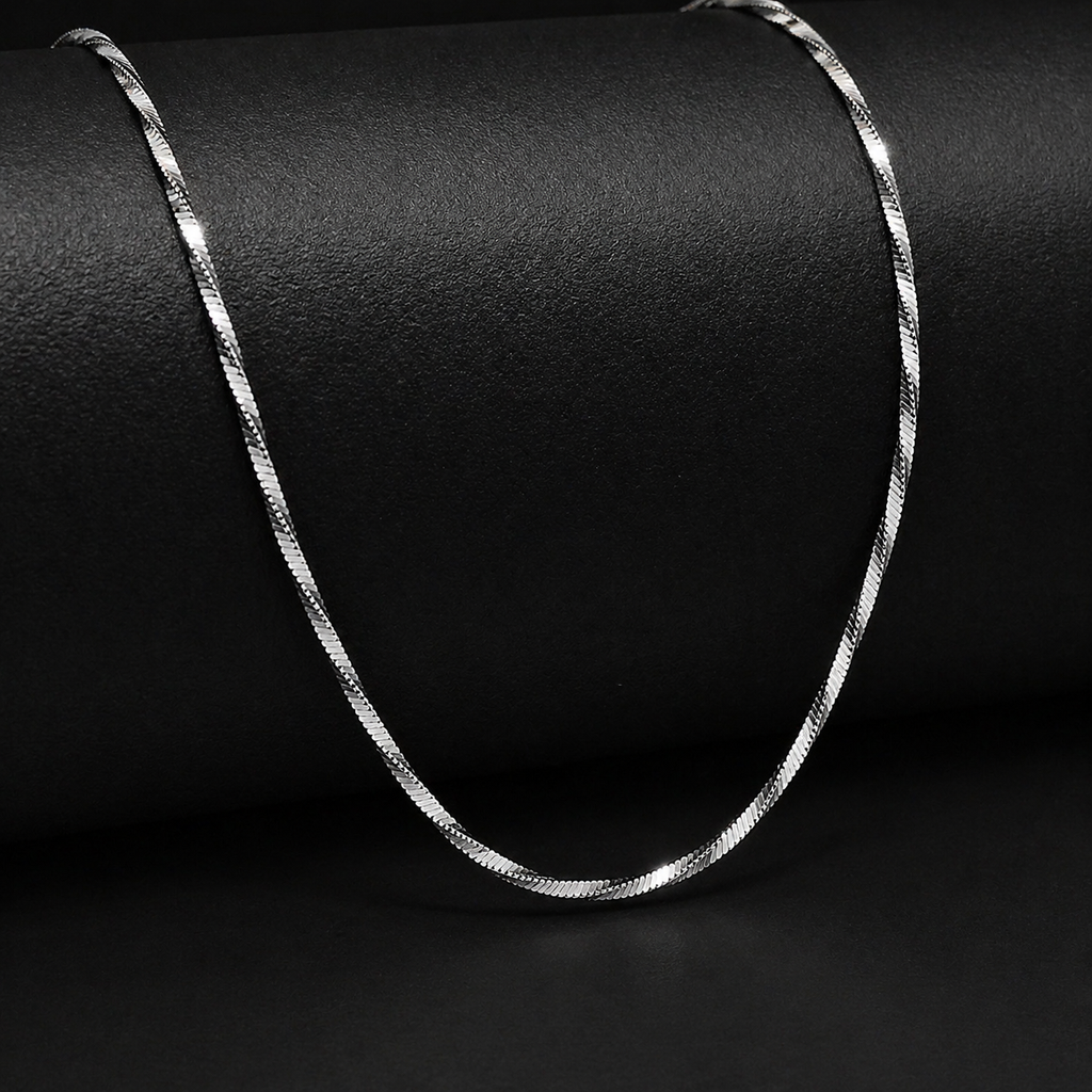 Elegant Everyday Twisted Silver Chain