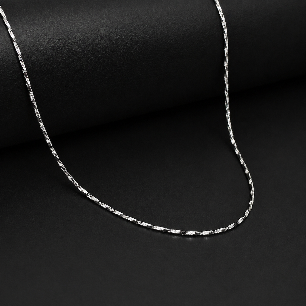 Elegant Everyday Twisted Silver Chain