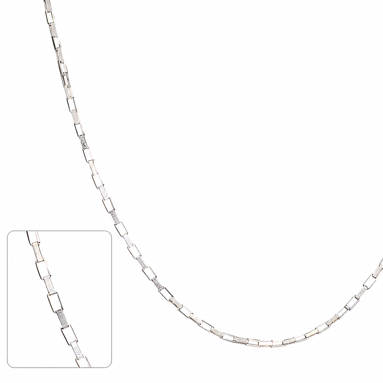 Minimalist Rectangle box 925 Silver Chain - For nights you’ll remember.