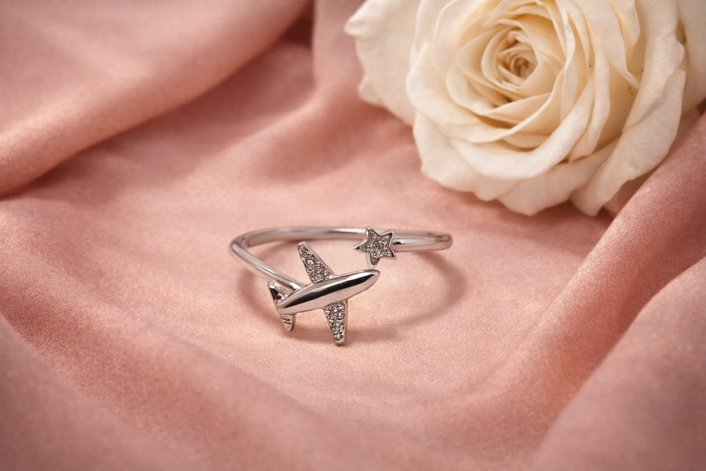 Airplane Silver Ring