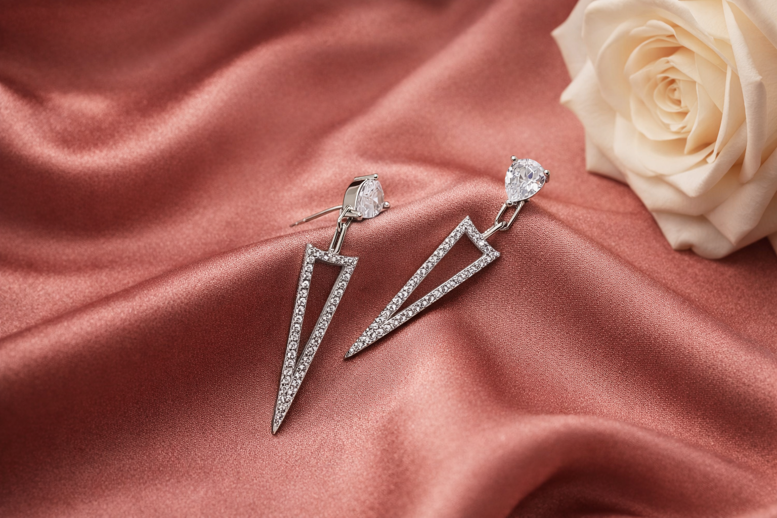 Stylish Radiance Long Diamond 925 Silver Earrings - Shine differently tonight.