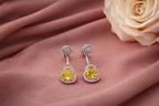 Silver Classic Yellow Stone Silver Earrings - Celebrate yourself. Loudly.