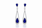 Ocean Drop Blue Diamond Long 925 Silver Earrings - For nights you’ll remember.