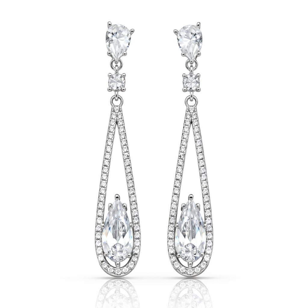 Pure Light Diamond Drop 925 Silver Earrings - Strength doesn’t need noise.