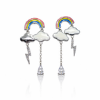 Rainbow 925 Silver Stud Earrings - Strength doesn’t need noise.