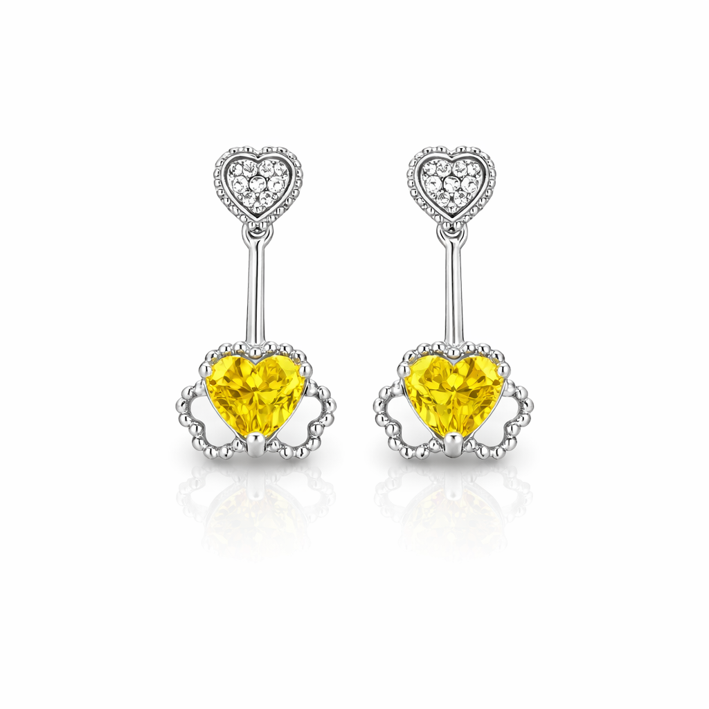 Soft Glow Yellow Stone 925 Silver Earrings - Strength doesn’t need noise.