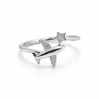Airplane Silver Ring