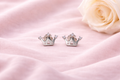 Silver Crown Shape 925 Silver Stud Earrings