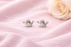 Silver Crown Shape 925 Silver Stud Earrings
