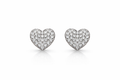 Silver Heart Shape Stud Earrings - Designed to catch the light — and the attention.
