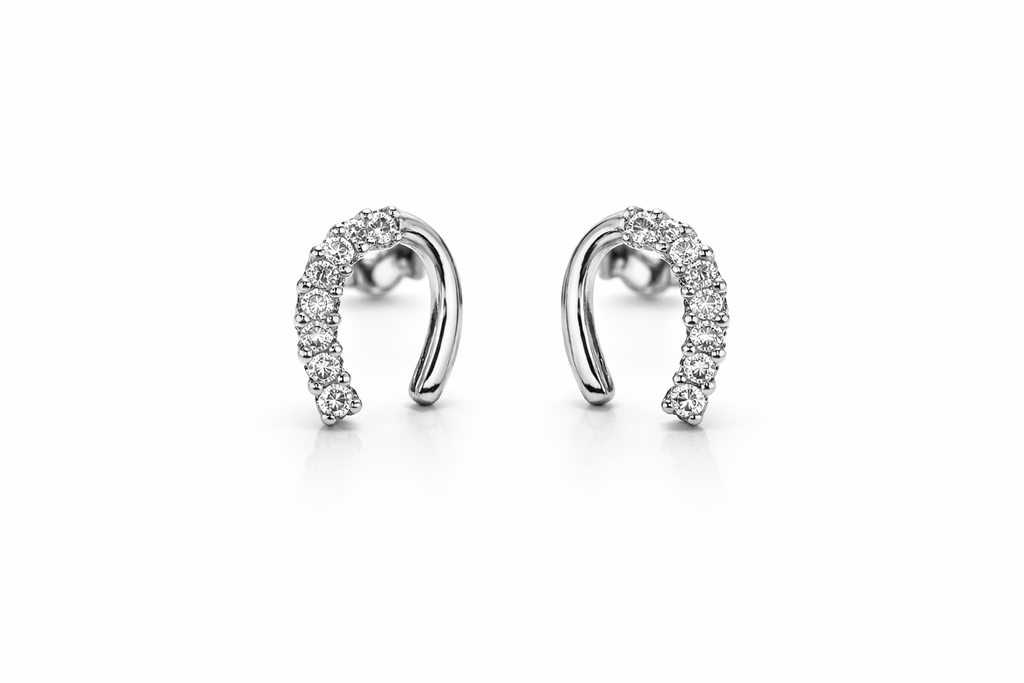 Silver Classic Silver Stud Earrings with Halo Detail - Your everyday signature.