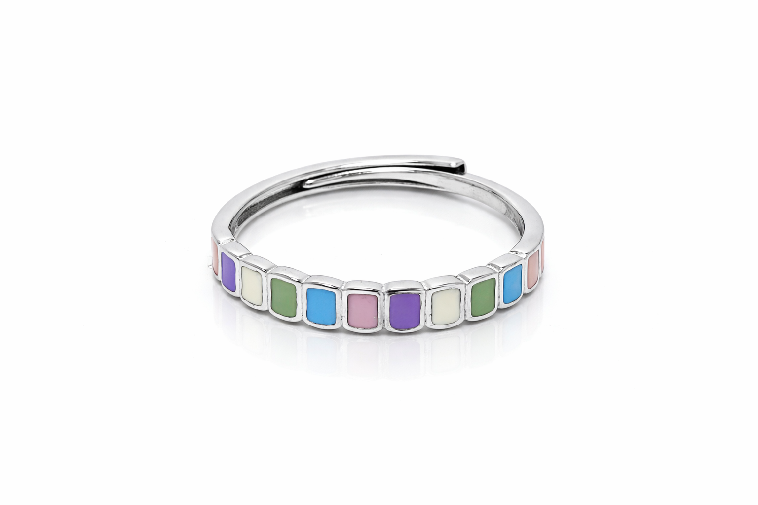 Multi Color 925 Silver Ring - Lightweight enough for long celebrations.