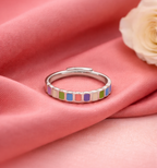 Multi Color 925 Silver Ring - Lightweight enough for long celebrations.