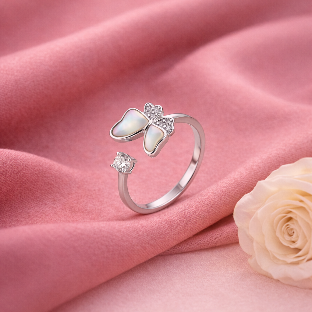 Silver Celeste Butterfly Ring