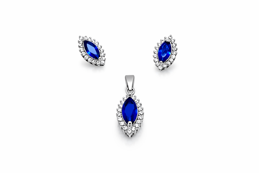 Classic Blue Diamond Pendant & Earring Set - Professional. Polished. Powerful.