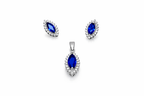 Classic Blue Diamond Pendant & Earring Set - Professional. Polished. Powerful.