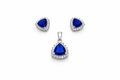 Classic Blue Diamond Silver Pendant Set - Subtle enough for work, strong enough to be noticed.