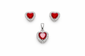 Red Heart Diamond 925 Silver Pendant Set - Made for nights that matter.