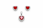 Red Heart Diamond 925 Silver Pendant Set - Made for nights that matter.