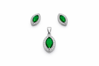 Green Diamond Silver Pendant Set - Made for nights that matter.