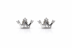 Silver Crown Shape 925 Silver Stud Earrings