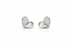 Silver Heart Shape Pearl Stud Earrings - Celebrate yourself, Loudly.