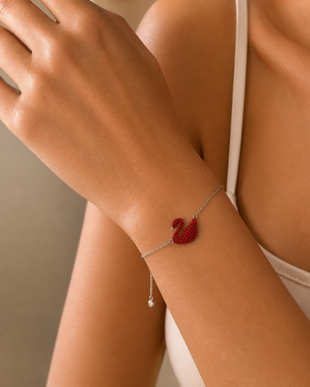 Red Swan Pure 925 Silver Bracelet for Women - Exclusive Collection