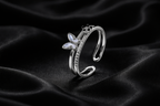 Whimsical Adjustable Butterfly Ring in Sterling Silver – Delicate Nature-Inspired Jewelry