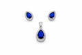 Luxury Finish Blue Diamond Silver Pendant Set - Subtle enough for work, strong enough to be noticed.