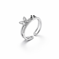 Whimsical Adjustable Butterfly Ring in Sterling Silver – Delicate Nature-Inspired Jewelry