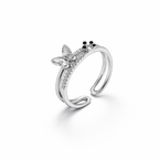 Whimsical Adjustable Butterfly Ring in Sterling Silver – Delicate Nature-Inspired Jewelry