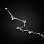 Sterling Silver 925 Bracelet | Sleek Minimal Chain with Hanging Charms