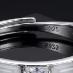 925 Sterling Silver Geometric Stackable Ring – Adjustable Fit