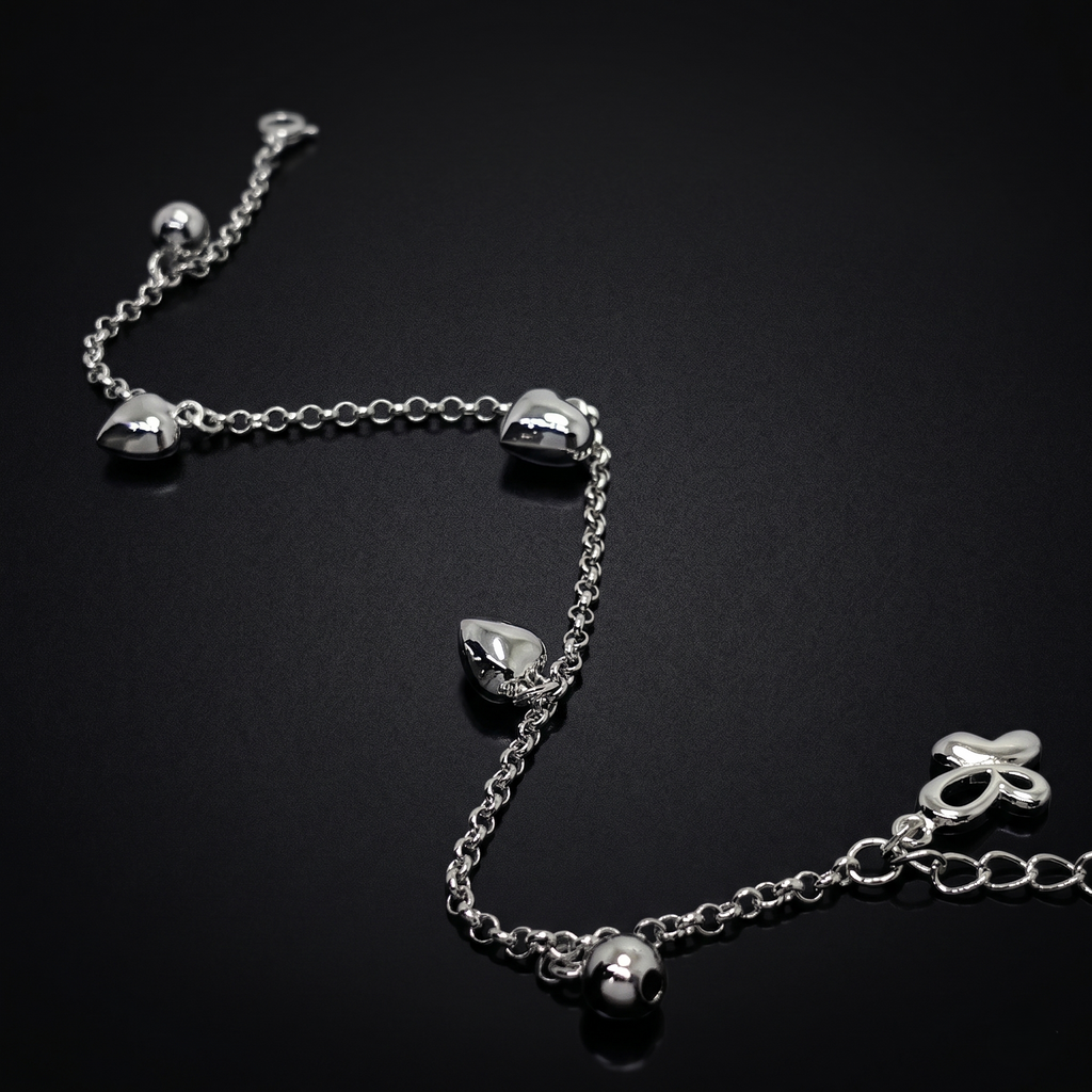 925 Silver Link Bracelet | Adjustable Lightweight Jewelry with Modern Charms